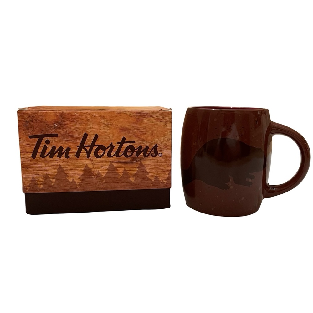 Tim Hortons 2016 Limited Edition Brown Coffee Mug #016 - Beaver Design - 12 oz 🦫